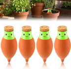 LemonRoad 4 Pcs Self Watering Terracotta Globes 11.5oz Large Ollas Plant Watering Globes Planter Insert Spike Pot Clay Planter Irrigation Device for Outdoor Indoor Easy to Refill Plant Lover Gift