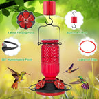 feed garden glass hummingbird feeder for outdoors, leak-resistant, side view