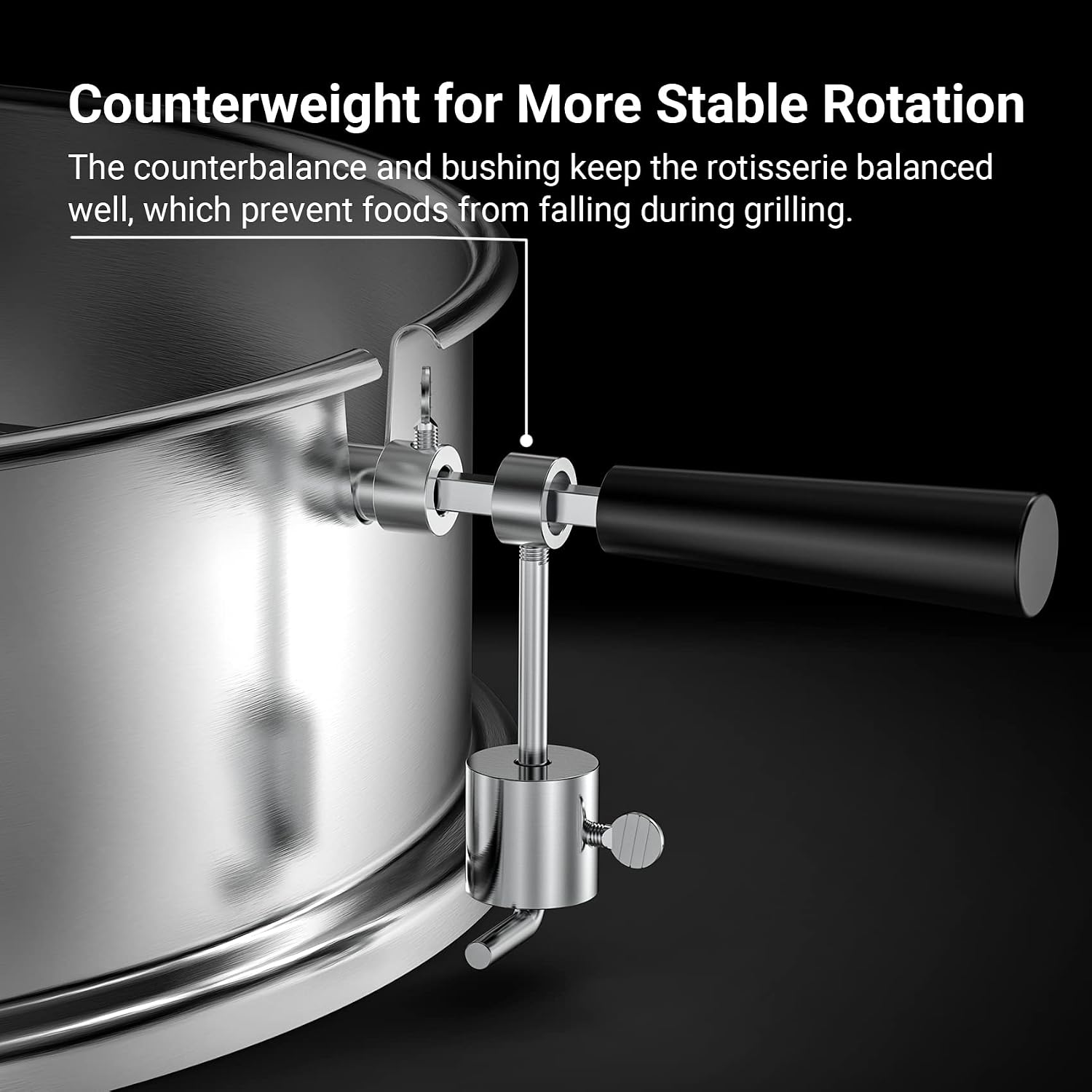 onlyfire Stainless Steel Rotisserie Ring Kit for Weber 22" Kettle Grills | Turns Your Kettle Into A Chicken Roaster