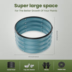 ZXZYHFTY Round Galvanized Raised Garden Bed kit,Blue Outdoor Garden Raised Planter Box, Round Large Metal Raised Garden Beds for Vegetable 2 * 2 * 1ft 2 Pcs