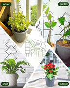 4 Pack Trellis for Indoor Climbing Plant, Small Metal Outdoor Garden Trellis for Potted Plants, Stake Mini Houseplant Trellis Support for Hoya, Vines, Pothos, Monstera (Black)