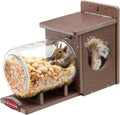 Kingsyard Recycled Plastic Squirrel Feeder for Outside, Squirrel Feeder Box with Peanuts Corn Storage Jar, Sturdy & Durable, Weatherproof (Brown) | Sturdy & Durable Recycled Plastic, Removable Peanuts Corn Storage Jar, No Assembly Required, Weatherproof