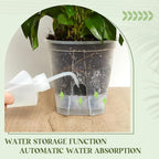 Self Watering Pots for Indoor Plants with Deep Reservoir and High Drainage Holes for Outdoor Plants and Flowers, Bare Root Planter(4.72'',Clear,9 Pcs)