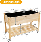 giantex raised garden bed on wheels, wood planter, package contents