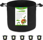 5-Pack 5 Gallon Plant Grow Bags, Heavy Duty Aeration Fabric Pots with Handles for Garden and Planting