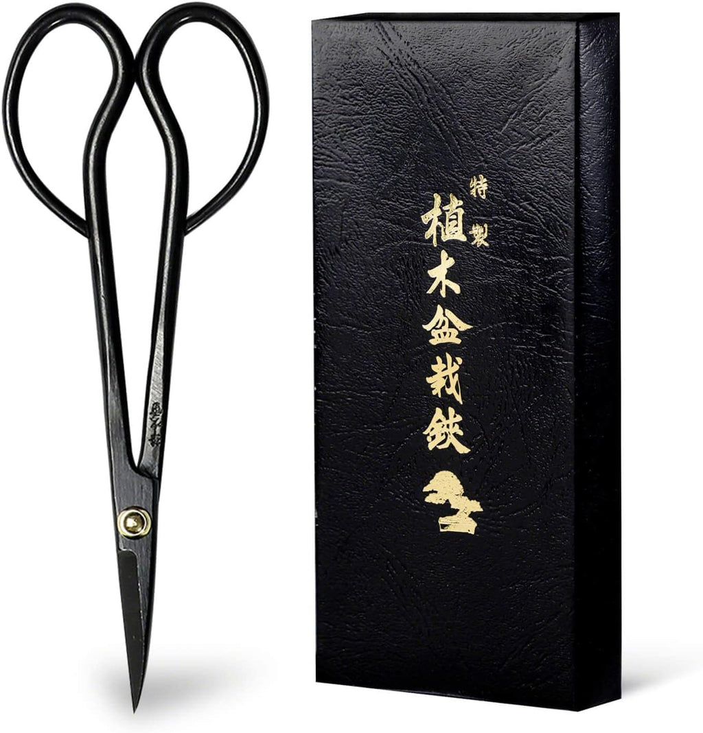 Wazakura Satsuki Bonsai Scissors, Made in Japan 7 inch (180 mm), Japanese Bonsai Garden Tools, Hasami Pruning Shears - Satsuki Style, Black