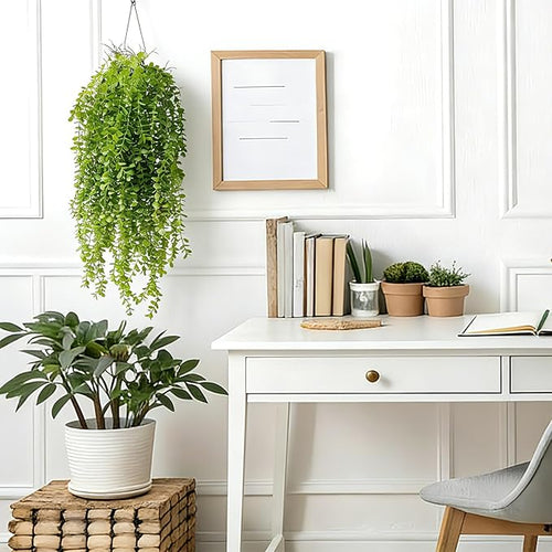 4 Pack Fake Hanging Plants, 38" Artificial Hanging Eucalyptus Plants Greenery Vines UV Resistant Faux Trailing Plants for Indoor Outdoor Wall Shelf Porch Boho Home Patio Decor(4PCS Green)