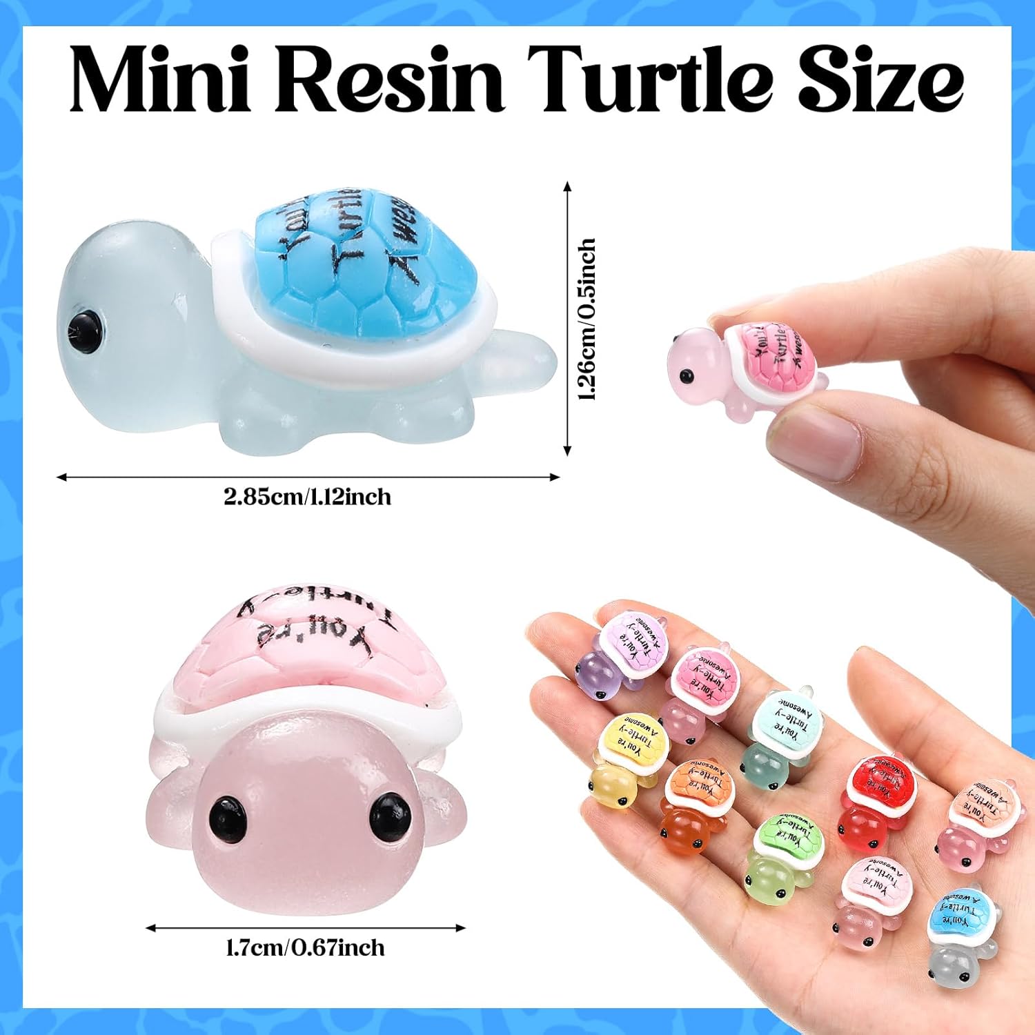 Simgoing 100 Pcs Mini Resin Turtles Emotional Tortoise Positive Funny Turtle Gifts Small Resin Toy Figures for Graduation Appreciation Employee Gifts