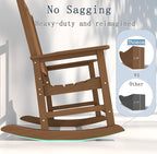 Oversized Rocking Chair Set of 8, Outdoor Rocking Chair for Adults, All Weather Resistant Porch Rocker for Lawn Garden, Wood
