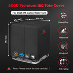 Comnova IBC Tote Cover 275 Gallon - 600D Water Tank Cover for IBC Container with Zipper, Heavy Duty & Waterproof Protective Covers Fit for Outdoor 1000L Garden Water Tank, All-Weather Protection