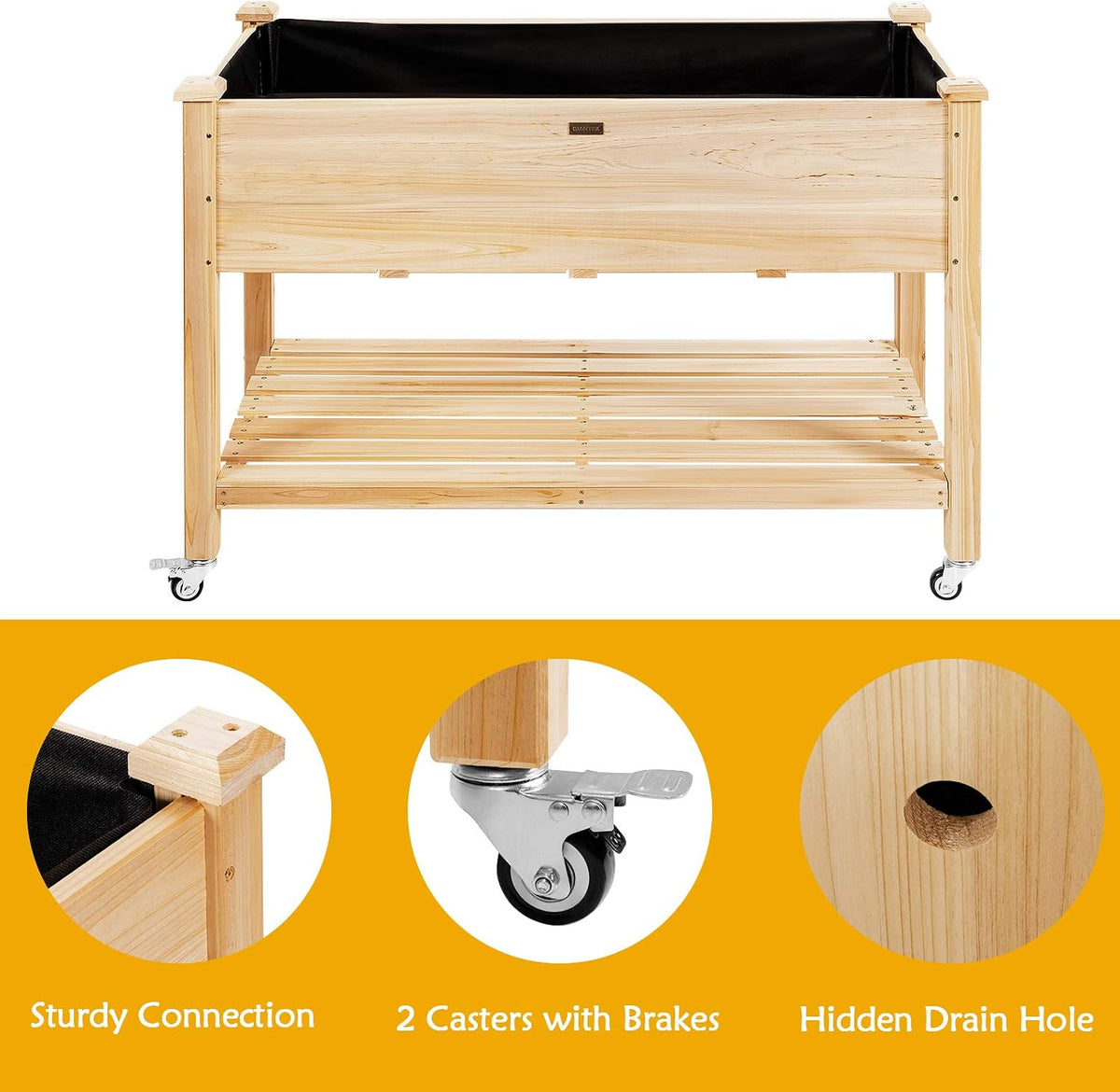 giantex raised garden bed on wheels, wood planter on a desk or shelf