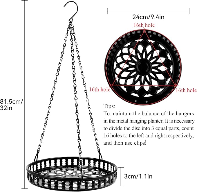 Plant Hanger Indoor Outdoor 2 Pack, Hanging Planter for Indoor Outdoor Plants, Hanging Plant Holder Shelf, Plant Hanging Basket, Decorative Metal Flower Holder