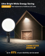 LED Barn Light 2 Packs, 150W 20000LM Yard Area Lights Dusk to Dawn Outdoor Lighting with Upgraded Photocell 6500K Adjustable Angle Daylight IP66 Waterproof Street Lights for Farmhouse/Garage