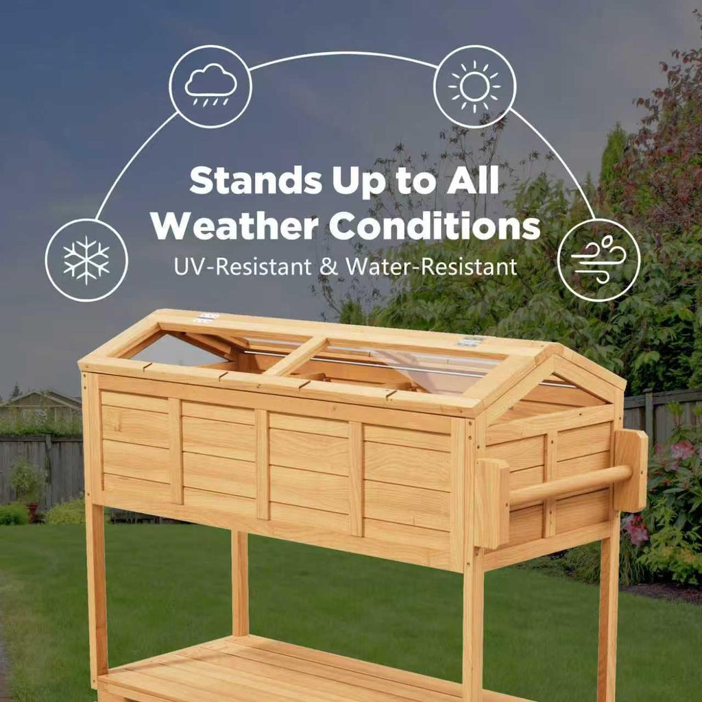 raised garden bed elevated planter box w/legs cover, view 9