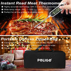 POLIGO 29 PCS BBQ Grill Accessories Stainless Steel BBQ Tools Grilling Tools Set with Storage Bag for Fathers Day Dads Birthday Presents - Camping Grill Utensils Set Ideal Grilling Gifts for Men Brown