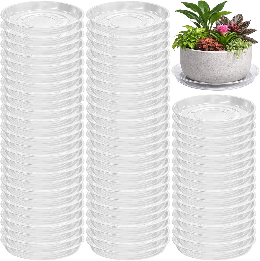70 packs 12" clear plant saucers for indoor, main product view