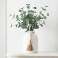 artificial eucalyptus stems in large white vase ,18", main product view