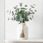 artificial eucalyptus stems in large white vase ,18", main product view