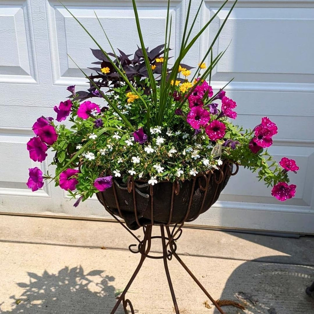 EZ Swap 20" Fabric Coco Liner Replacement for Round Hanging Baskets – Bird Proof Moisture Retaining Planter Insert, Made in Green Bay, WI