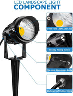 SUNVIE Low Voltage Landscape Lights Landscape Lighting with Connector 8Pack | Waterproof LED Landscape Lights Low Voltage Warm White 900LM Wall Tree Flag Outdoor Spotlights (Require Transformer))