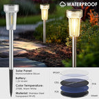 Mancra 12 Pack Solar Pathway Lights Outdoor, Waterproof Metal Solar Outdoor Lights Tungsten Bulb Landscape Lighting Garden Decor for Path Yard Lawn Walkway Driveway