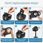 Outdoor Laser Projector Lights, RGB Firefly Light Show for Backyard Parties & Gatherings, IP65 Waterproof, 270° Adjustable, 10 Color Modes + 3 Changeable Holiday Cards(Halloween/Snowflake/Christmas)