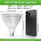 RDJ Bouns 26W LED Grow Light Bulb with Remote, PAR38, E26 Base | Dimmable, Full Spectrum Plant Bulb, Timer, Auto On/Off 4/8/12H, Natural White, For Indoor Plants, Succulents, Seeds
