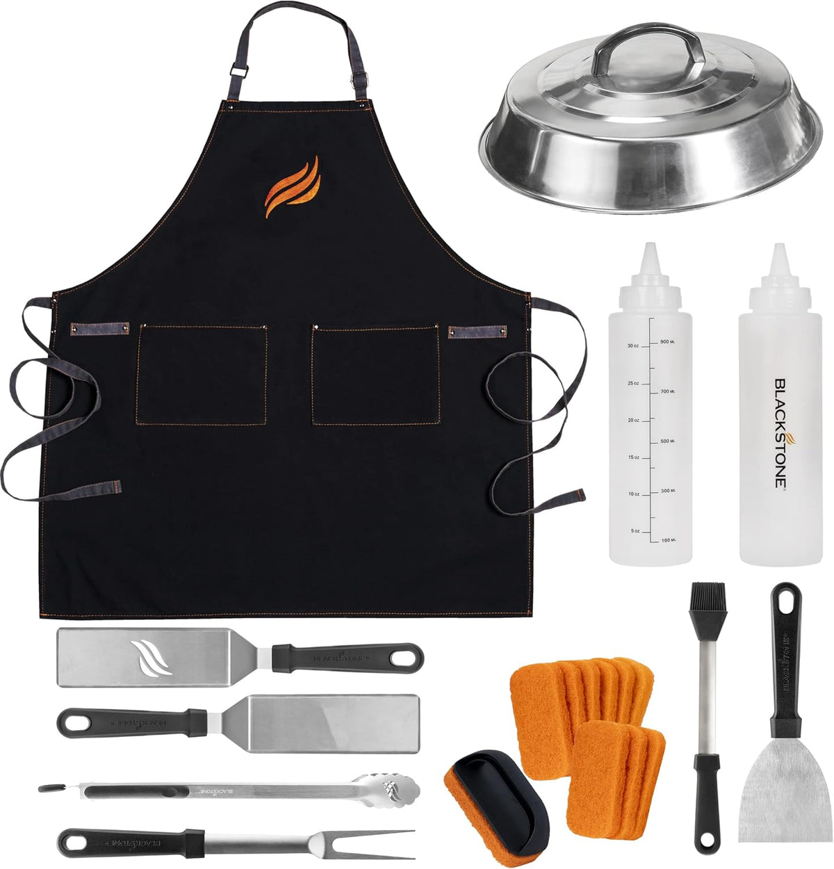 blackstone® pro 22-piece griddle tool kit 5179 shown in use