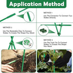 Cludoo 94PCS Garden Stakes Set with 30 Sets Fiberglass Plant Stakes Sticks Supports and Accessories, DIY 4ft 5ft 6ft 7ft Tomato Stakes for Tomato,Vegetables, Pepper, Indoor Outdoor Spring Plants