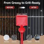 GASPRO Grill Brush Bristle Free for Outdoor Grill, BBQ Grill Cleaning Brush with Replaceable Scrub Sponge Head & Scraper, Ergonomic Handle, Safe for Stainless Steel, Cast Iron & Porcelain Grate