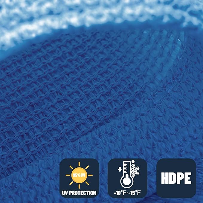 SUNNY GUARD Sun Shade Sail 8' x 10' Rectangle Blue UV Block Sunshade for Backyard Yard Deck Patio Garden Outdoor Activities and Facility(We Make Custom Size)