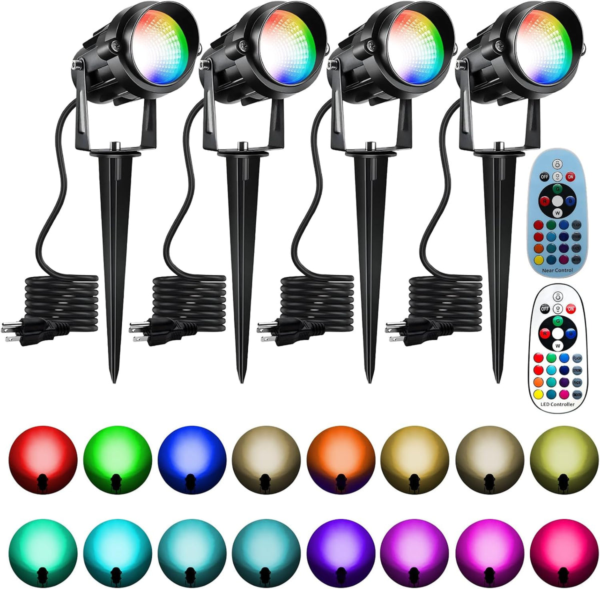 halloween spotlights outdoor 12w rgbw landscape lights for, main product view