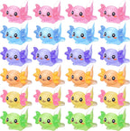 Junkin 24 Pcs 24 Pcs Mini Axolotl Resin Figures 6 Color Tiny Resin Axolotl | Charms Bulk Miniature Animal Figurine Ornament for DIY Craft Landscape Garden Fairy Decoration Birthday Party Decor