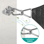 Sun Shade Sail Hardware Kit 6 Inch for Rectangle & Triangle Shade Sail Install, Stainless Steel Shade Sail Fixing Accessories for Outdoor Patio Canopy Garden, Heavy Duty Awning Attachment Set (44 Pcs)