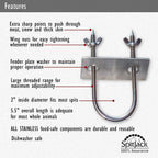 Rotisserie Fork U-Bolt Set, 7.5 in, 2 Pack, FT136 | Stainless steel trussing U-bolt helps secure whole pig, hog, lamb, and other large cuts to the rotisserie spit.
