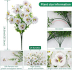 24 Bundles Artificial Pansy Flowers for Outdoor, Faux Silk Pansies Spring Flowers Outside for Planter Front Door Porch Patio Yard Window Box Home Decor (White)
