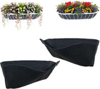 EZ Swap 55 Inch Fabric Hayrack Coco Liner Replacement for Window Basket Flower Planter - 55" Coconut Coco Fiber Alternative for Hanging Basket Planters. Use 3+ Seasons - Made in The USA! (2-Pack)