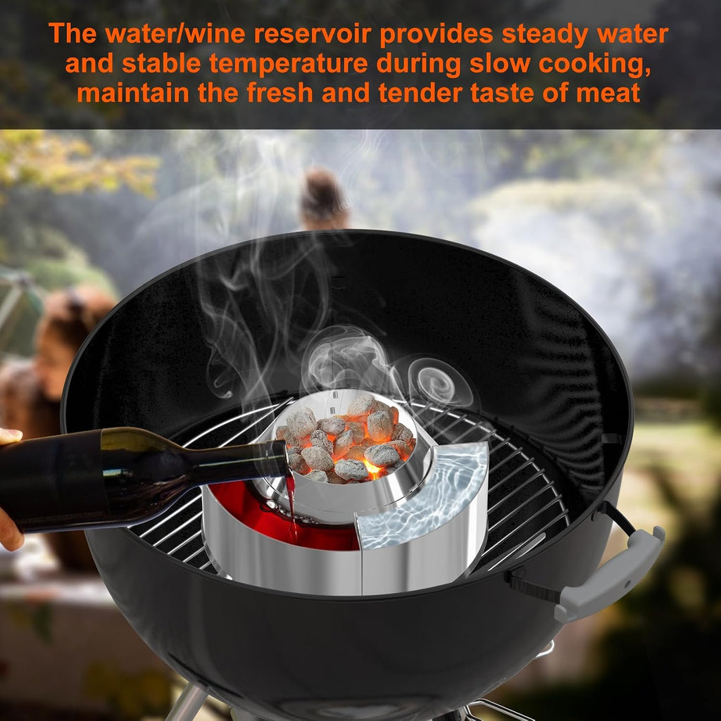 onlyfire Charcoal Holder with Diffuser Ring for Weber 22/26‑Inch Kettle | for Weber 22" & 26" Kettle Grills, Accessories for Snake Method, Slow Roasting