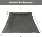 ANOW Portable Hammock Pad with Pillow, Replacement Hammock Pad, Grey | Heavy Duty Polyester Hammock Pad and Pillow Set, 2 Person Hammock Pad 76.8"x55" for Rope Hammock, Indoor Outdoor Use