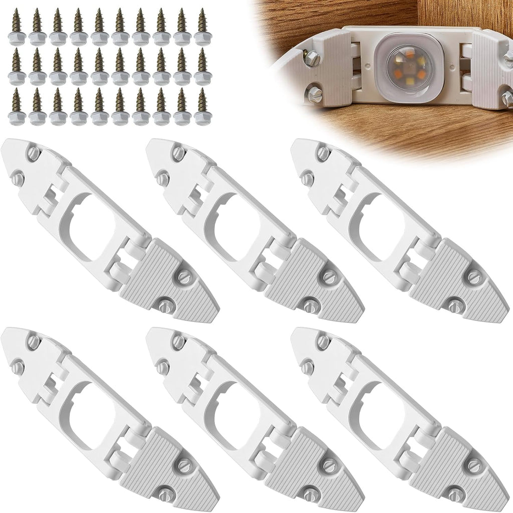 Cinnvoice Gable Light Clips Compatible with Govee H706 with Screws Compatible with Govee Pro Permanent Outdoor Lights with Roof Pitches Cable Management(White,6 Pack)