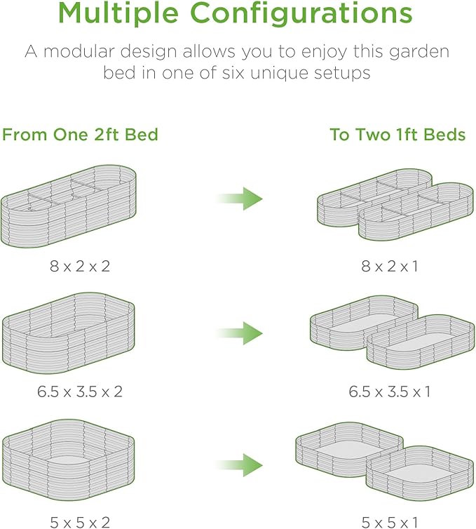 Best Choice Products 8x2x2ft Metal Raised Garden Bed, Oval Outdoor Deep Root Planter Box for Vegetables, Herbs w/ 4 Support Bars, 215 Gal Capacity - Wood Grain