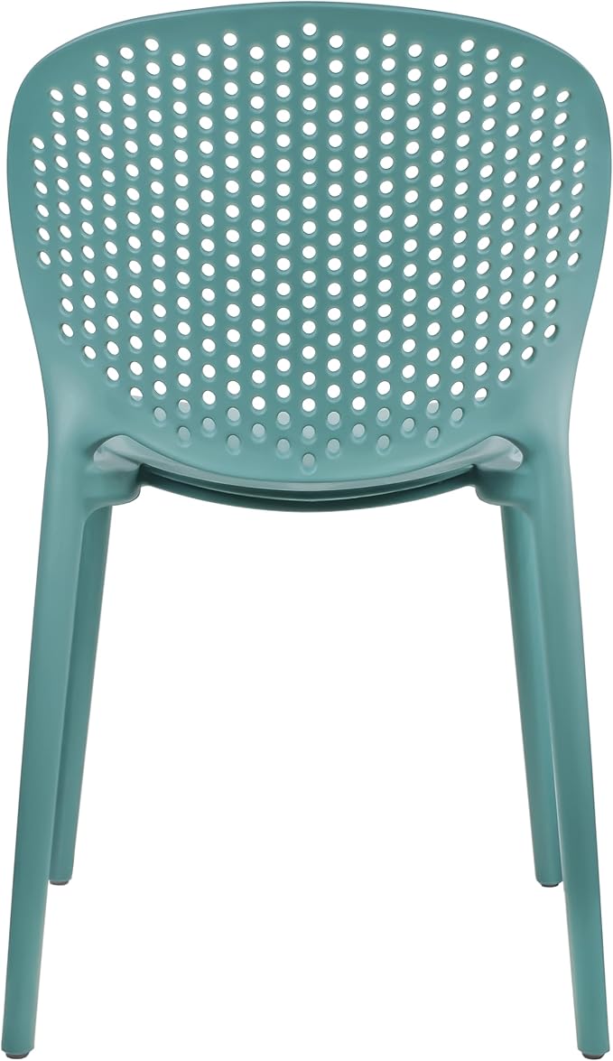 2xhome Modern Pool Patio Chair, Stackable Dining Side Chair for Indoor Outdoor Kitchen Living Room Restaurant, Blue