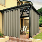 BONZER Outdoor Curtains for Patio Waterproof Thick Privacy Wide Grommet Light Filtering Outside Curtains for Porch Pergola Gazebo Deck, 1 Panel, 110W x 84L inch, Taupe