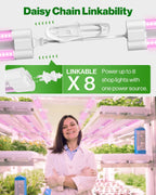 Sunco 6 Pack 2FT LED Grow Light, Full Spectrum, 20W | Indoor Lighting, for Seed Starting, Seedling, Indoor Plants, Plug in Suspended Fixture, Link Up to 8, Inline Switch