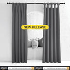 NICETOWN Blackout Curtain Panel for Bedroom - Window Treatment Thermal Insulated Solid Grommet Blackout Drape for Living Room (1 Panel, 52 by 45 inches, Grey)