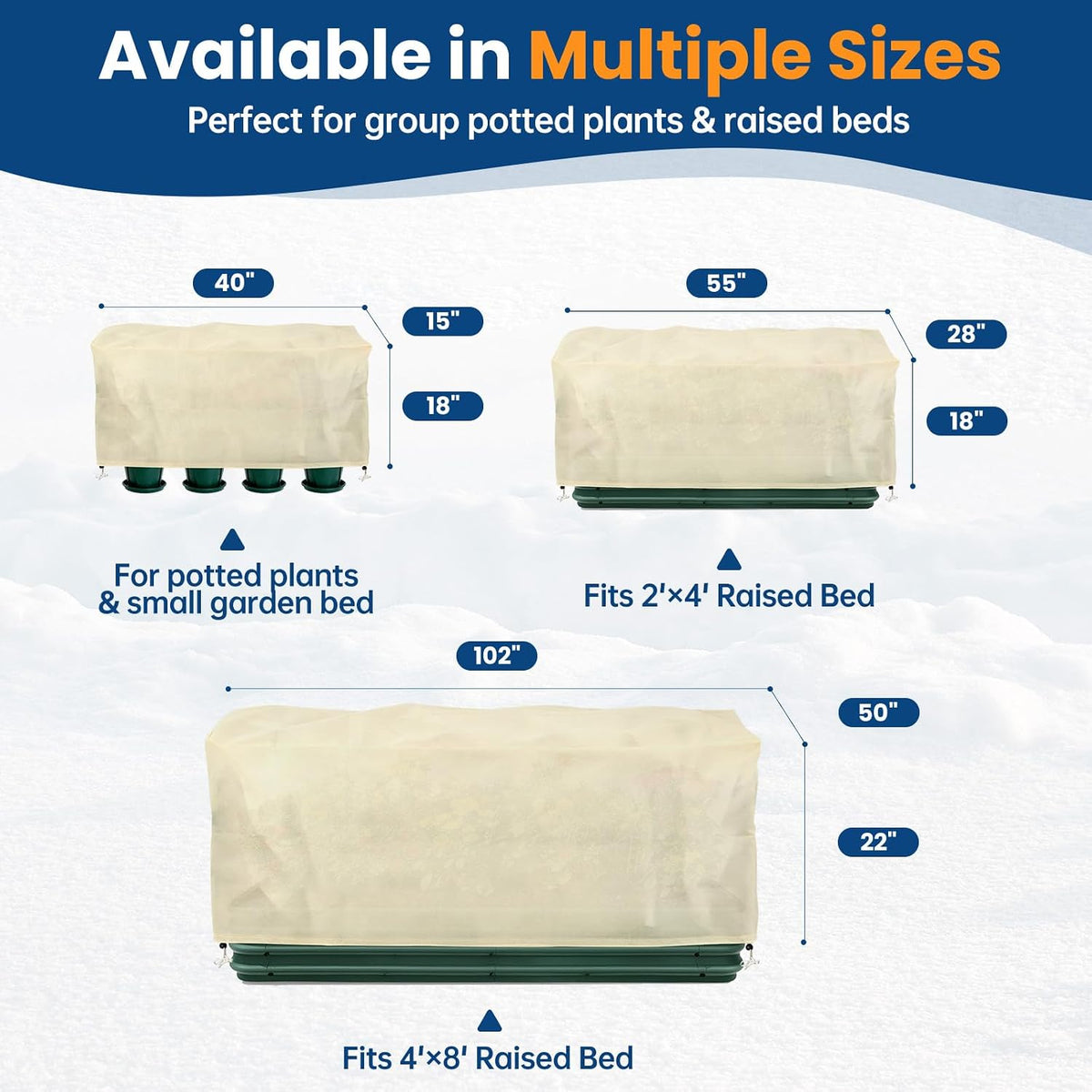 plant covers freeze protection, 2 pack, fits 4, close-up detail