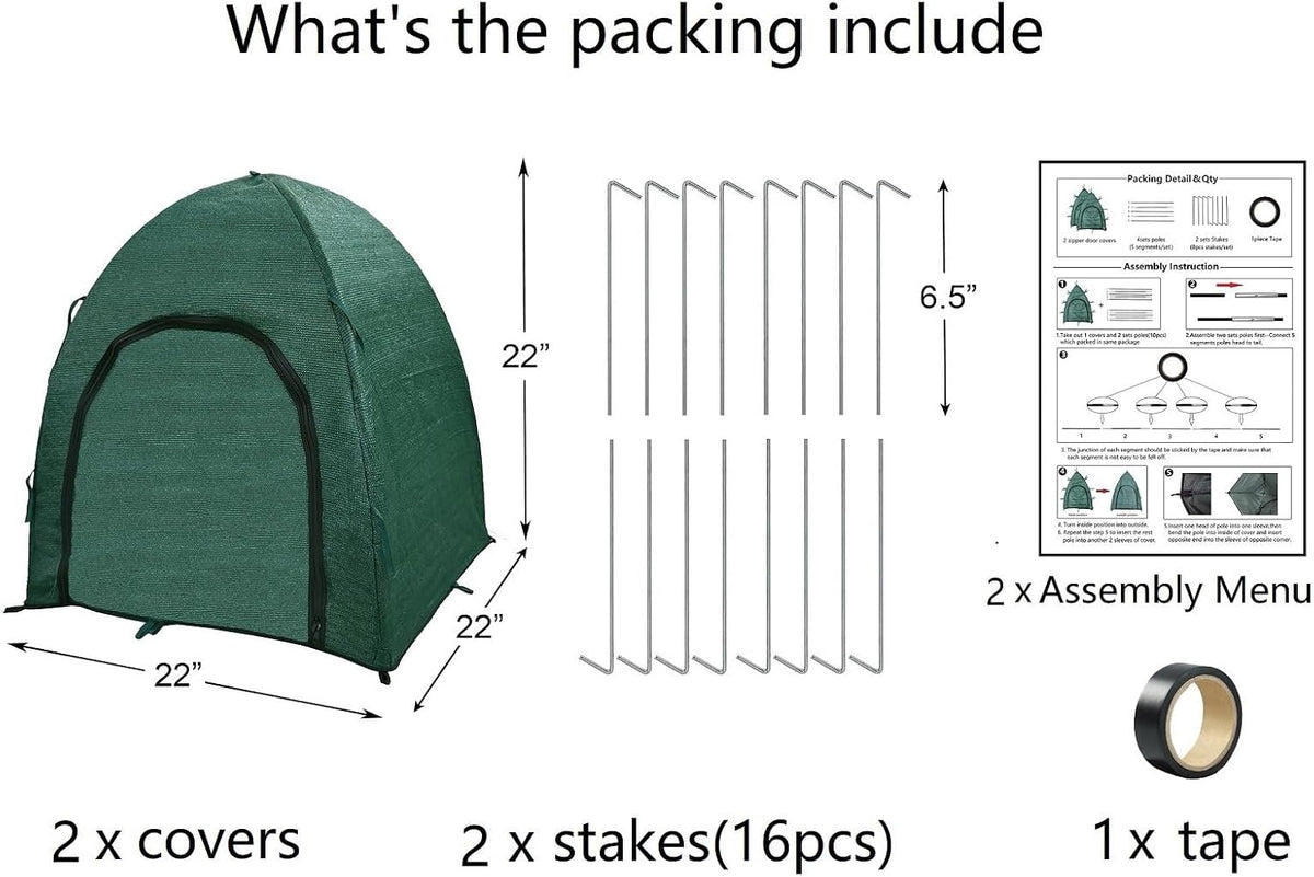 winter plant covers for snow and ice protection, package contents