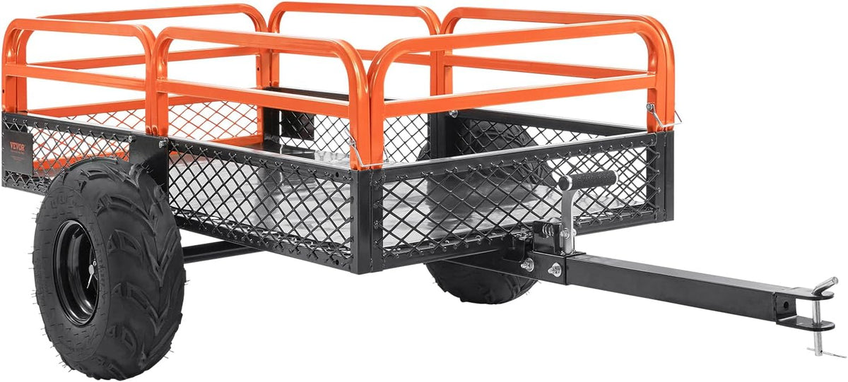 vevor atv utv trailer tow behind dump cart, view 9