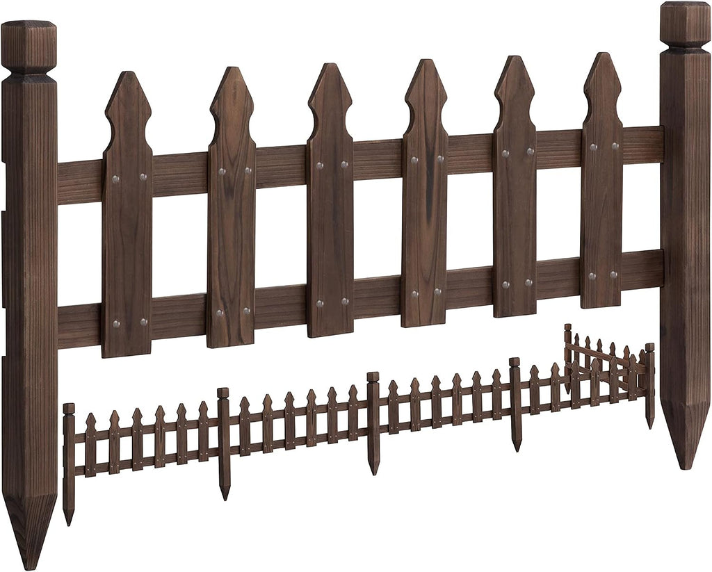 topeakmart 532.5in picket fence for garden, wooden fence, main product view