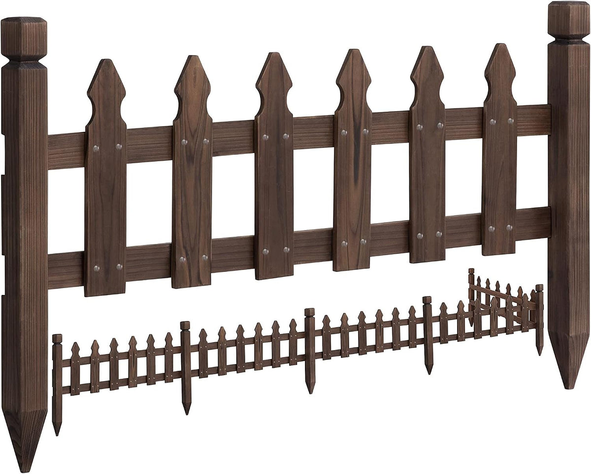 topeakmart 532.5in picket fence for garden, wooden fence, main product view